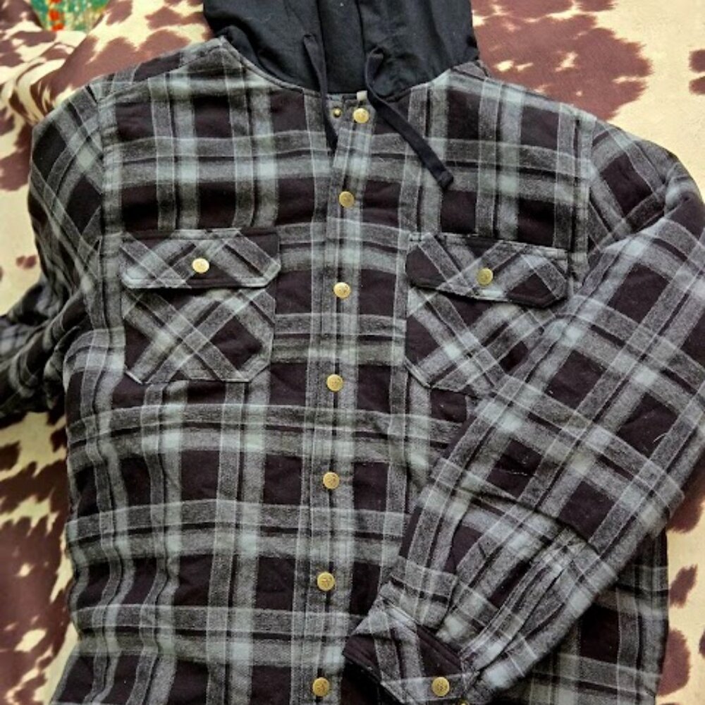 Men's Insulated button up hooded Jacket